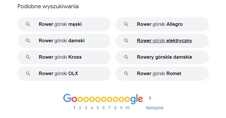 Wyszukiwanie słów kluczowych podpowiedzi Google