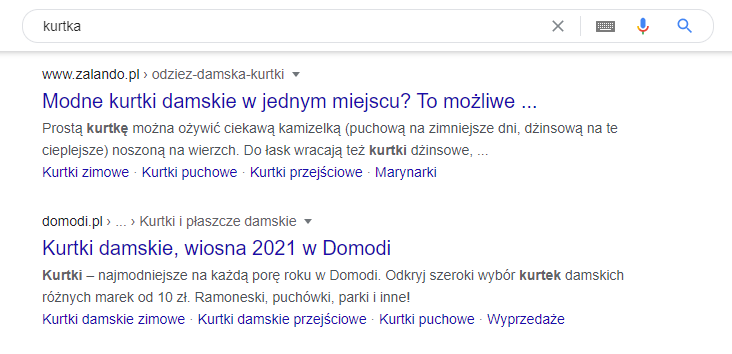 Jak wyglądają wyniki wyszukiwania Google