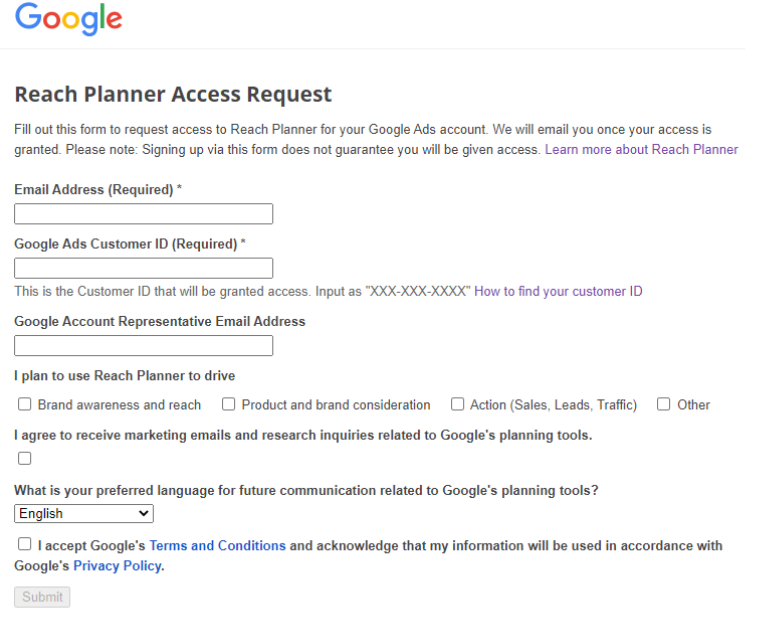 Planer zasięgu formularz zgłaszający