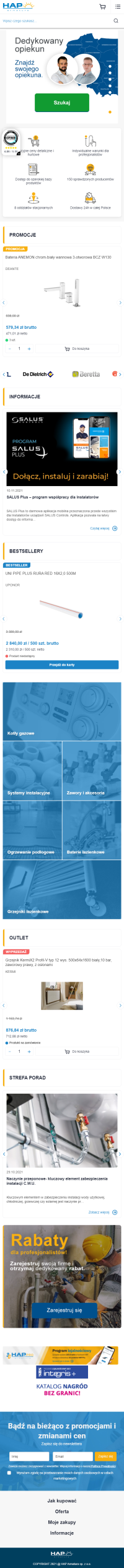 Sklep internetowy hap.pl - zrzut mobile