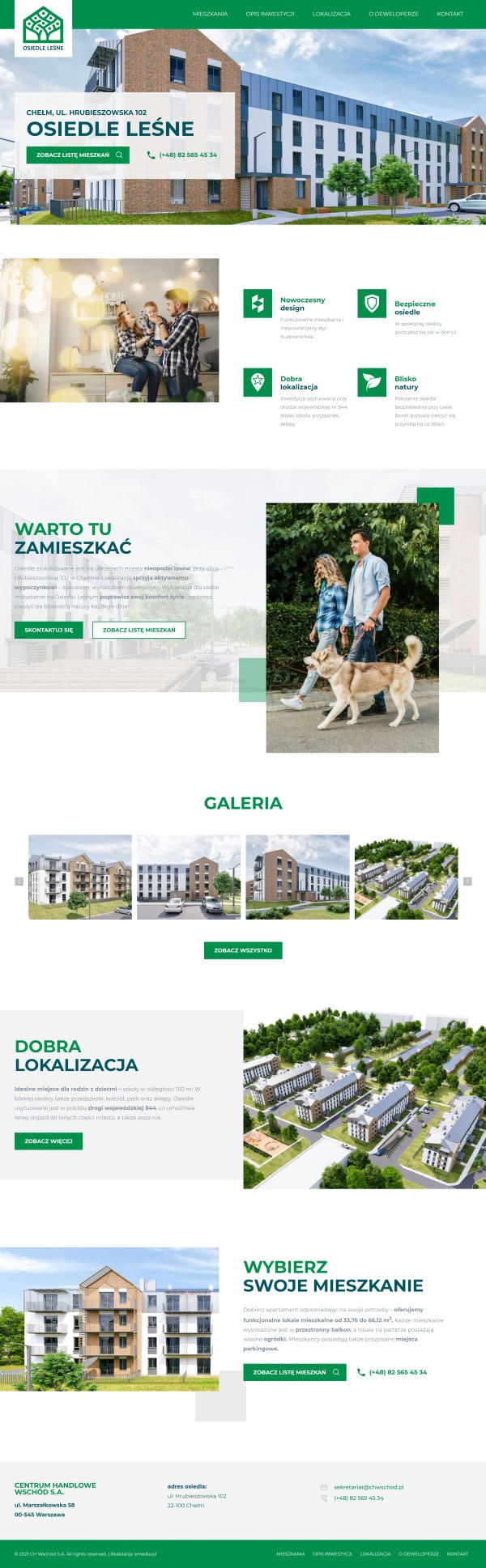 Strona internetowa osiedlelesne.com.pl - zrzut desktop