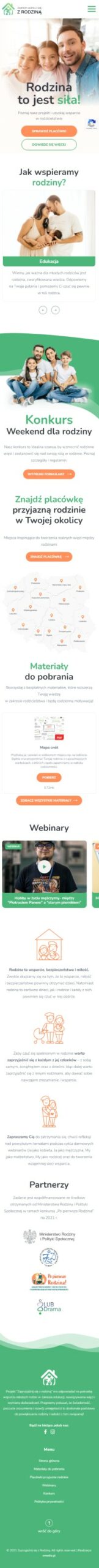 Strona internetowa zaprzyjaznijsiezrodzina.pl - zrzut mobile