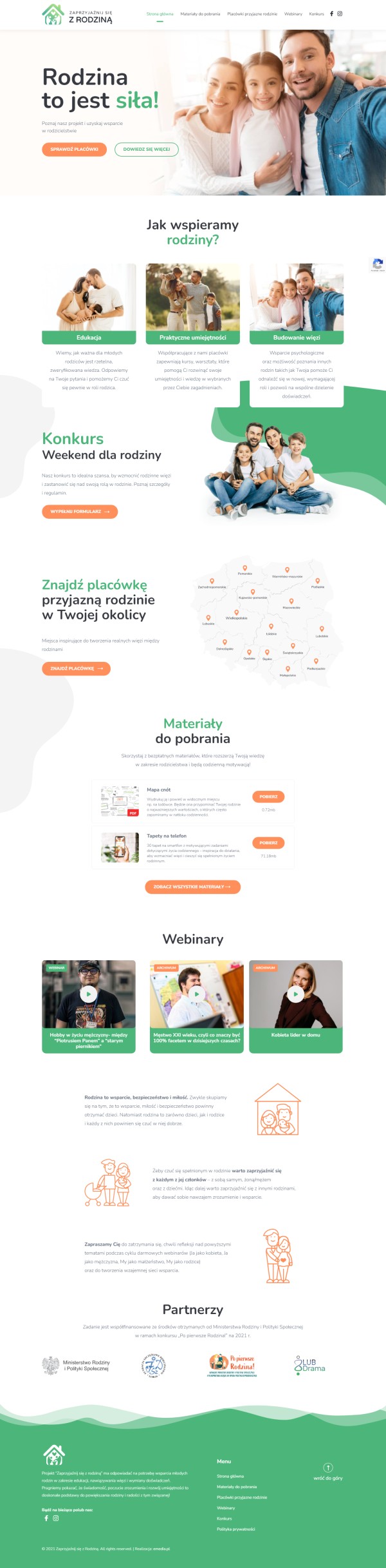Strona internetowa zaprzyjaznijsiezrodzina.pl - zrzut desktop