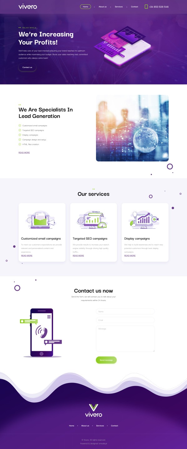 Strona internetowa viveromarketing.com - zrzut desktop