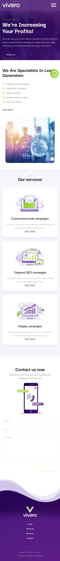 Strona internetowa viveromarketing.com - zrzut mobile