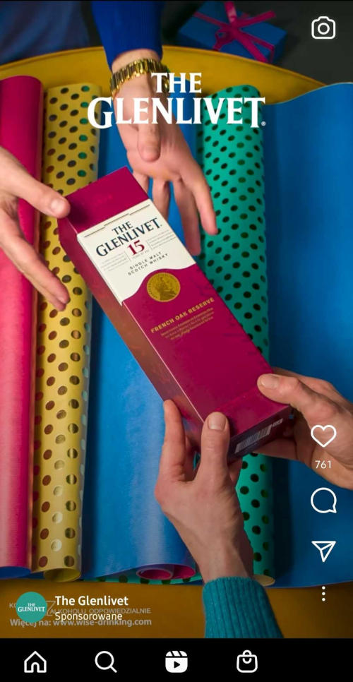 Reklama Firmy The Glenlivet Na Instagram Reels 1