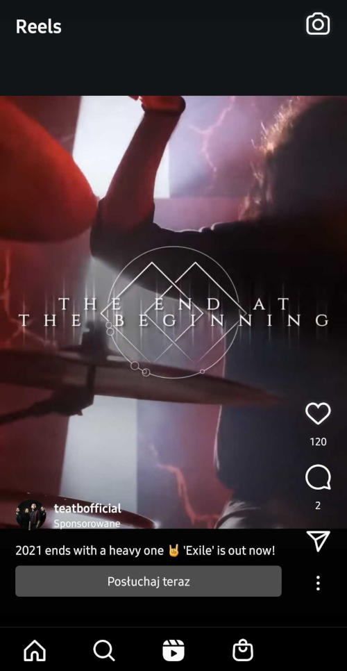 Reklama Zespołu The End At The Beginning Na Instagram Reels