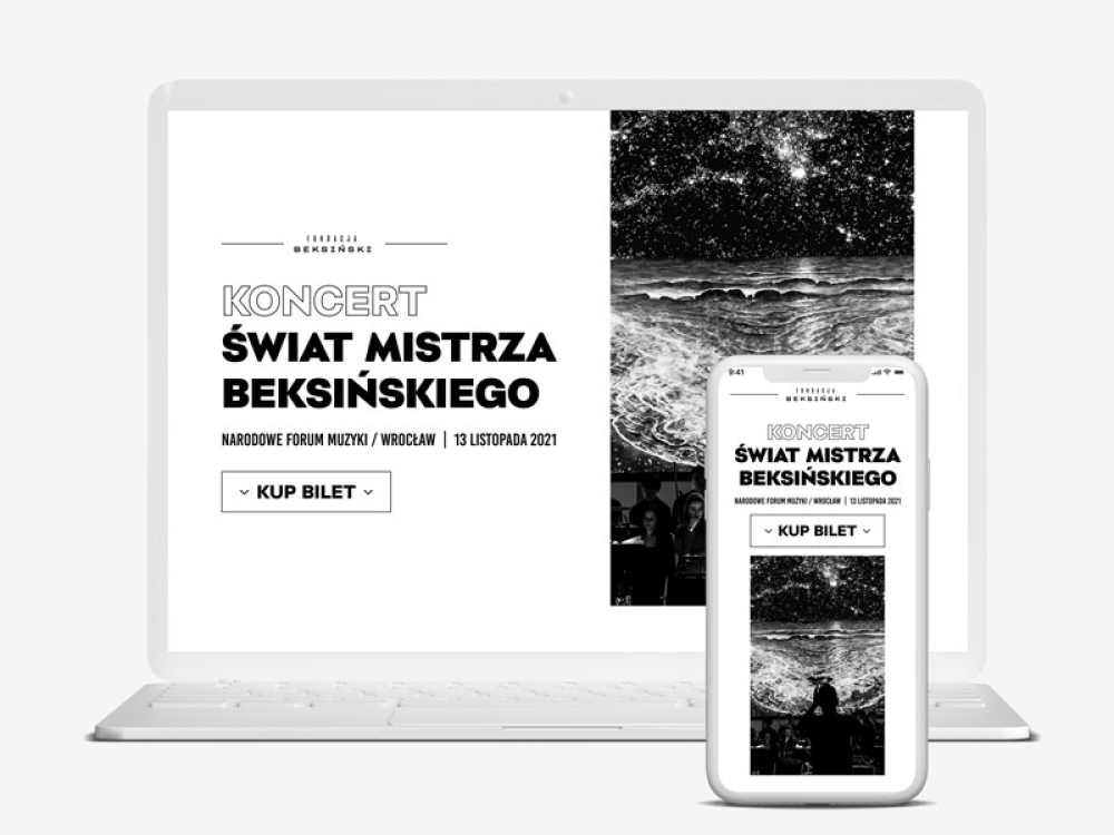 Baner reklamujący koncert Świat Mistrza Beksińskiego 