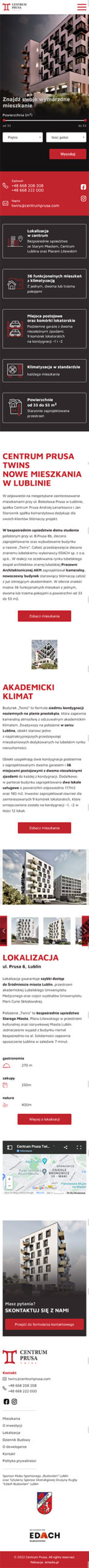 Strona internetowa centrumprusa.com - zrzut mobile