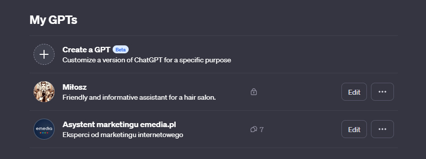 Dodawanie Asystenta Gpts