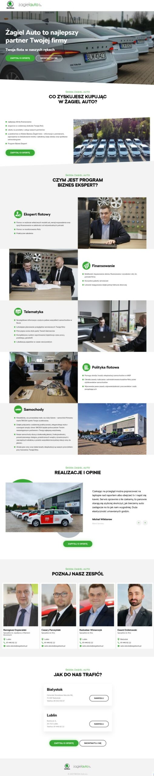 Strona internetowa flota.zagielauto.pl - zrzut desktop
