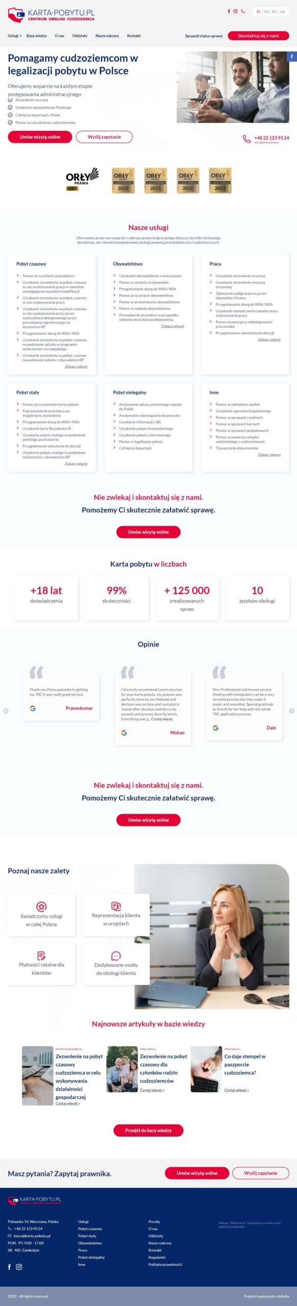 Karta-pobytu.pl – Centrum obsługi cudzoziemca - zrzut desktop