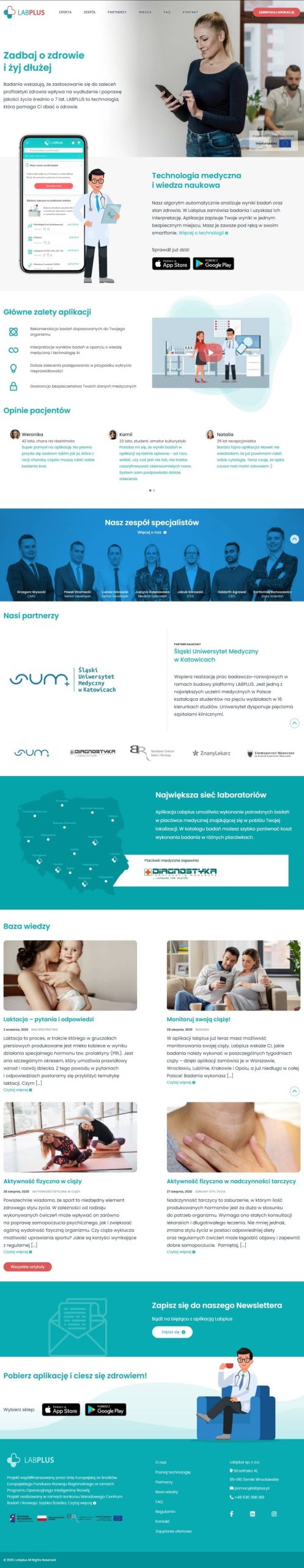 Strona internetowa labplus.pl - zrzut desktop