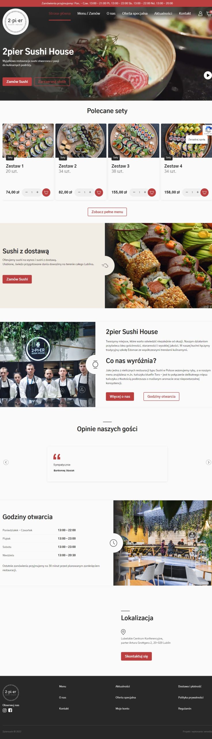 2piersushi.pl – sklep internetowy dla restauracji - zrzut desktop