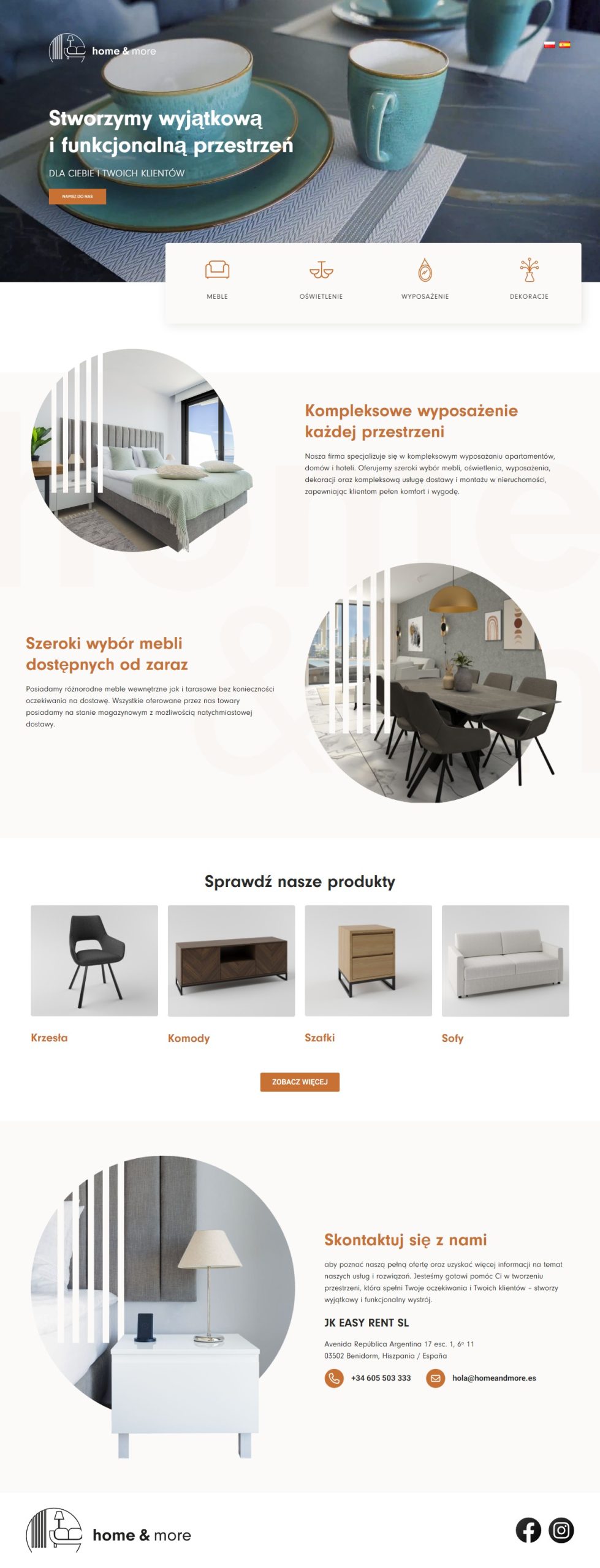 Home & more – wyposażenie wnętrz na rynek hiszpański - zrzut desktop