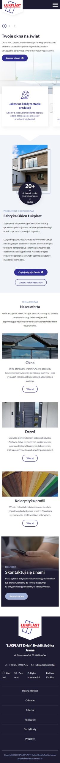 Łukplast – fabryka okien i drzwi PCV i AL - zrzut mobile