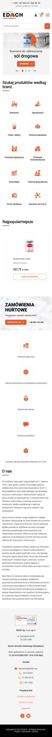 Surowce Chemiczne Edach – sklep internetowy - zrzut mobile